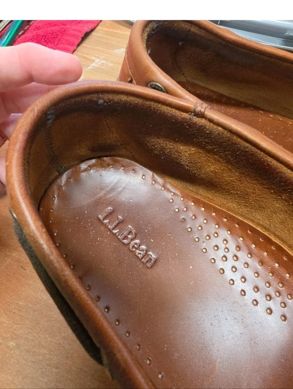 LL Bean Boat Shoes Mens 13D Brown Leather Casco Bay Moccasin Loafers Casual